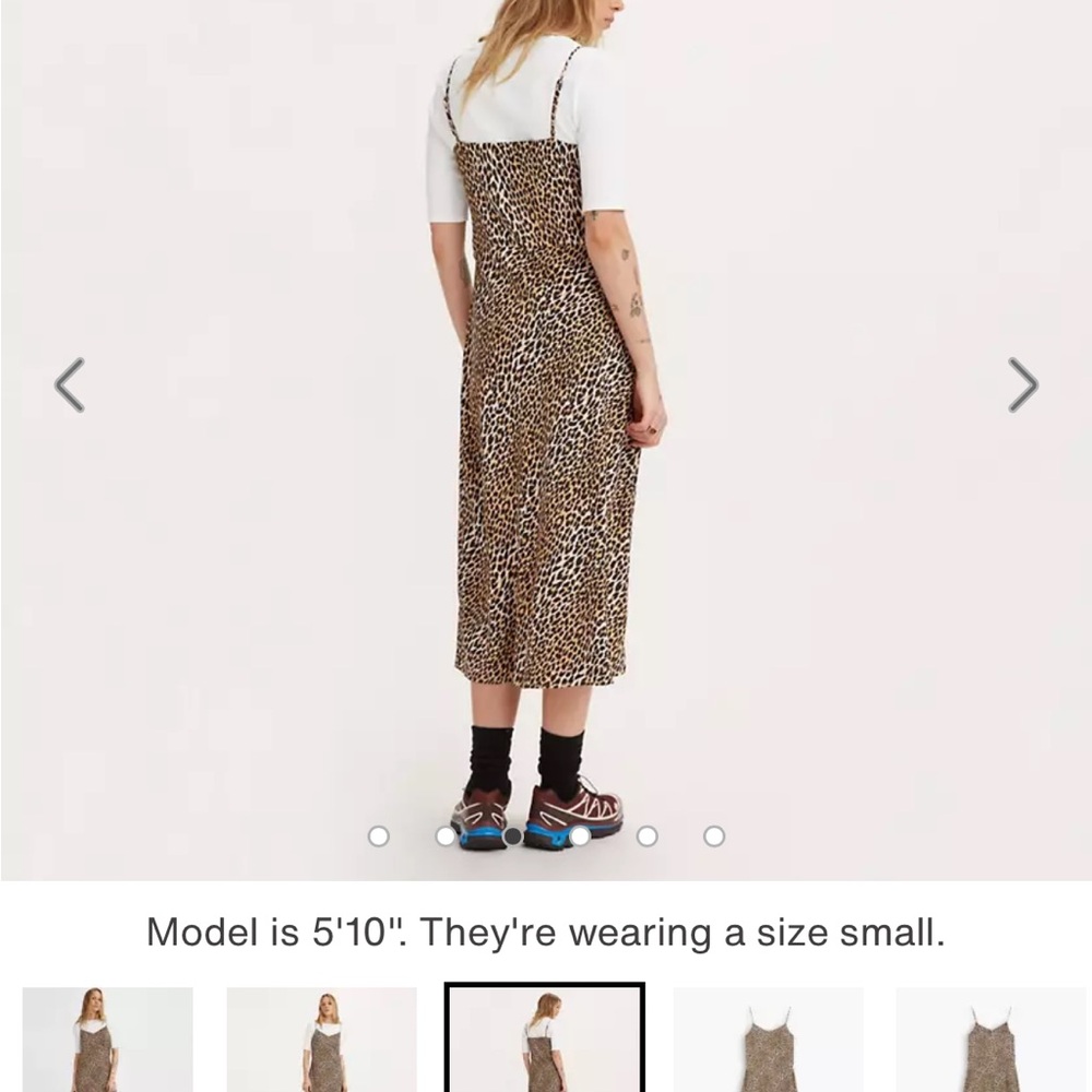 Levi’s Marietta slip silk dress leopard print midi length NWT - Picture 3 of 6